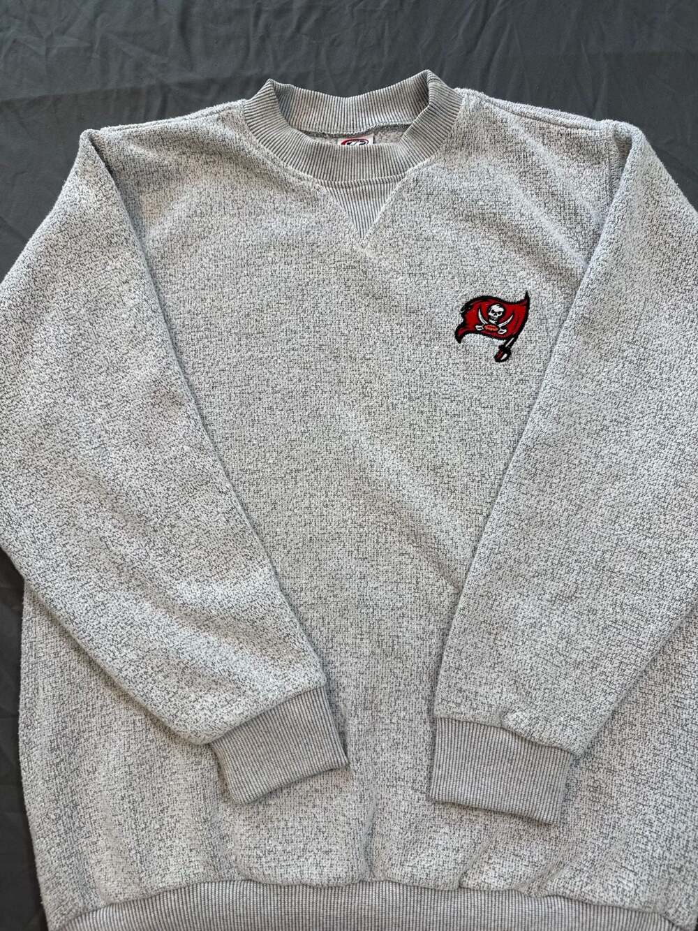 True Fan Tampa Bay Buccaneers NFL Gray Terry Cloth Crewneck Sweatshirt